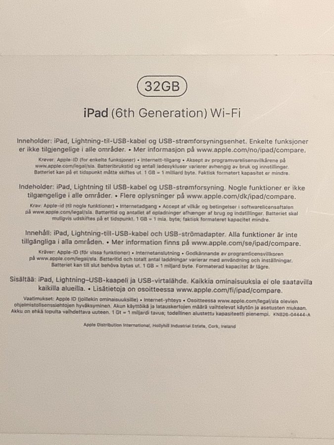 iPad (6th generation) Wi-Fi 32 GB, 11'