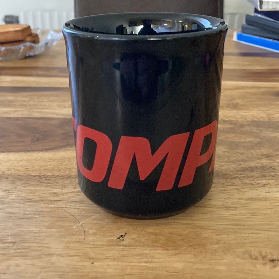 Vintage Classic Compaq Computers Coffee Mug Cup Black Red 1990s