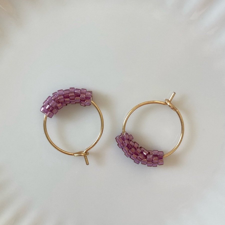 Hoop dainty earrings TINT 15mm - Autumn Violet