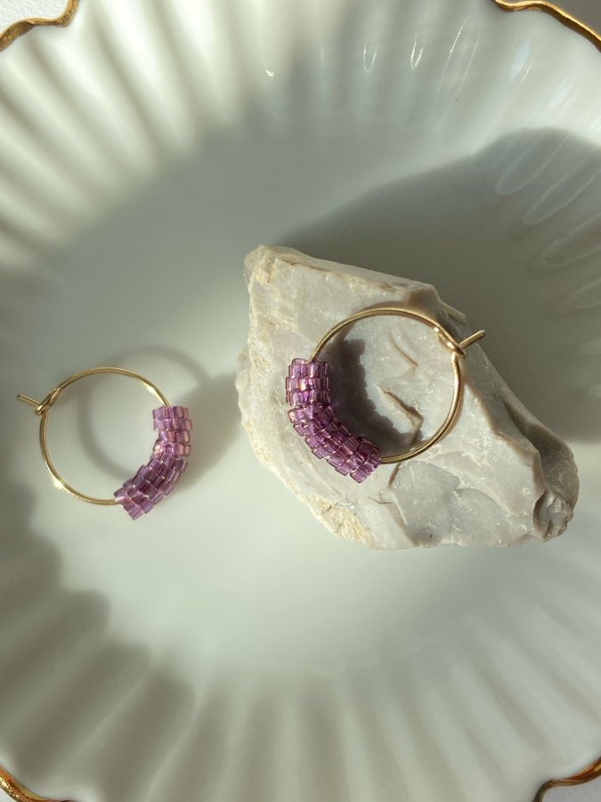 Hoop dainty earrings TINT 15mm - Autumn Violet