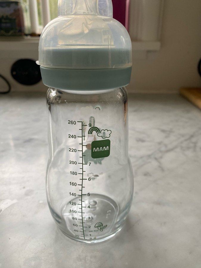 MAM (nappflaska) Glasflaska 260 ml med motiv