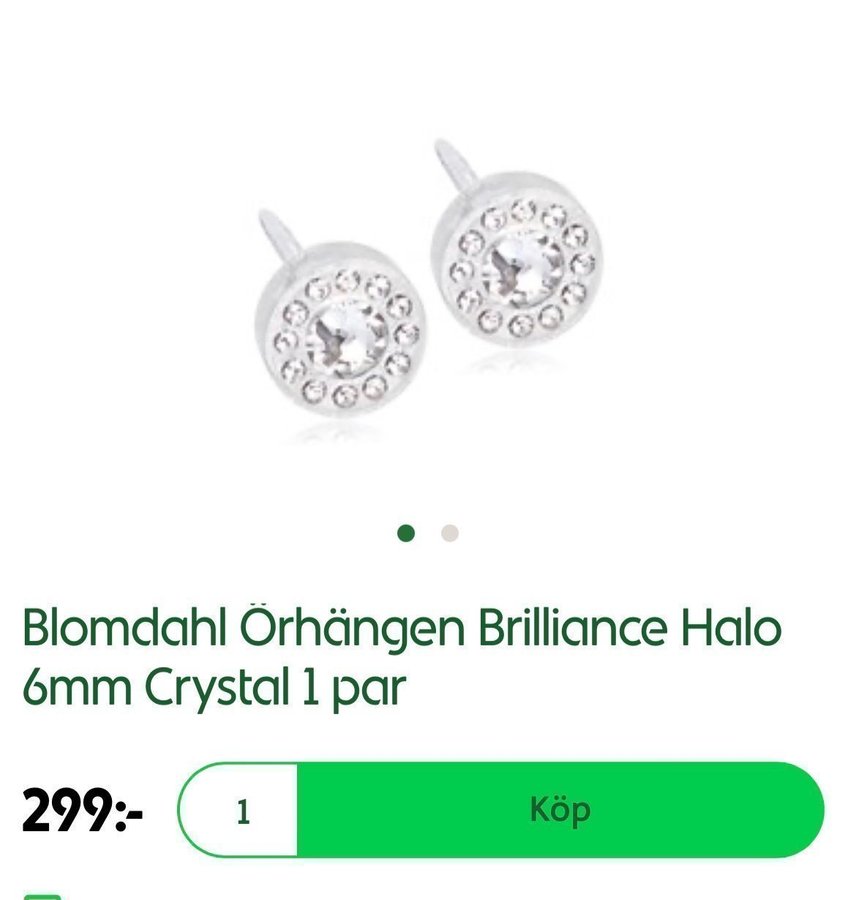 Blomdahl Örhängen Brilliance Halo 6mm Crystal 1 par