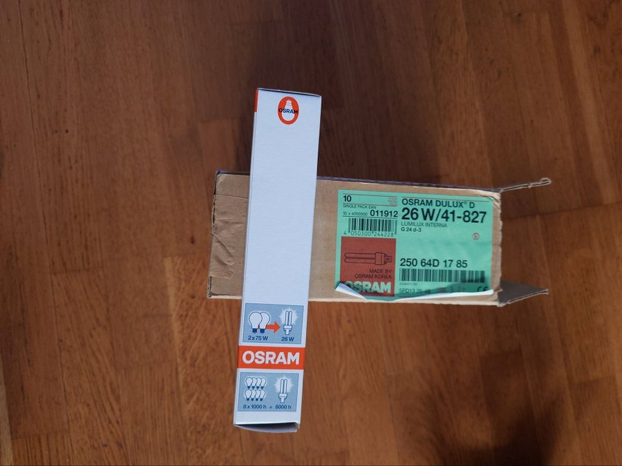 Osram Dulux D 26 W/1-827 lysrrörs lammpa 6st