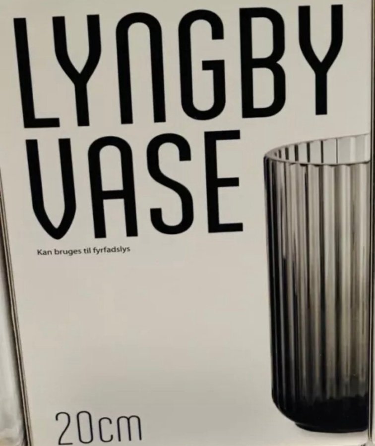 Ny Lyngby Vase 20cm Røgfarvet Glas