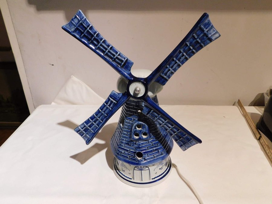 Delft större väderkvarn Lampa Delft Windmill lamp 36 cm