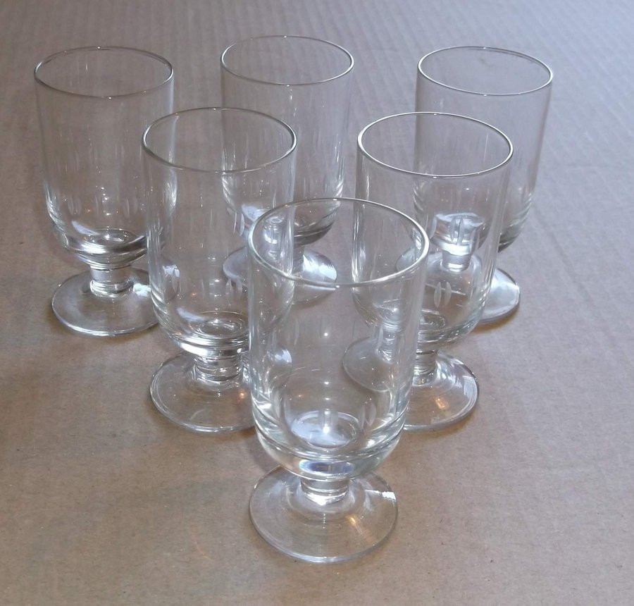 6 små likörglas eller snapsglas vacker slipning Retro Vintage 1960-tal