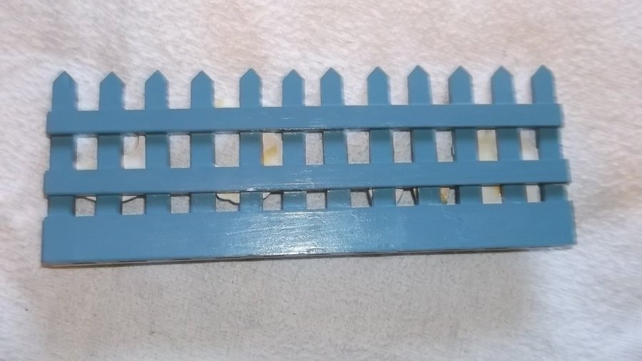Hängare blå staket med gäss 4 knoppar Fågel Unik krokar 1970-tal