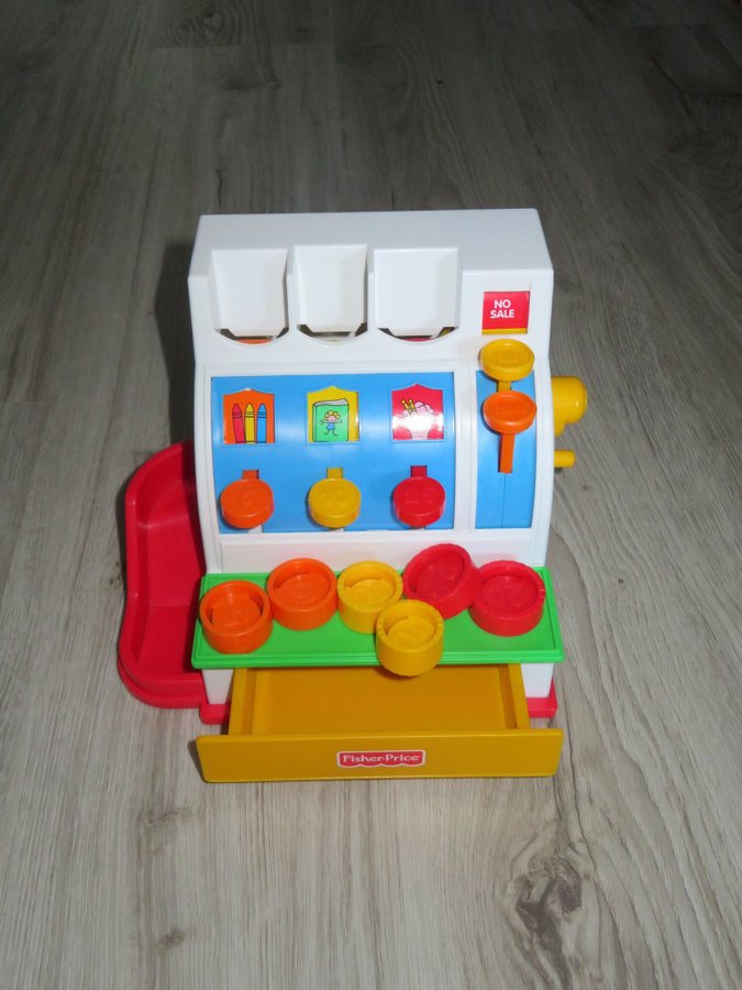 KASSAAPPARAT Fisher-Price RETRO 1984 populär klassisk leksak mycket fint skick