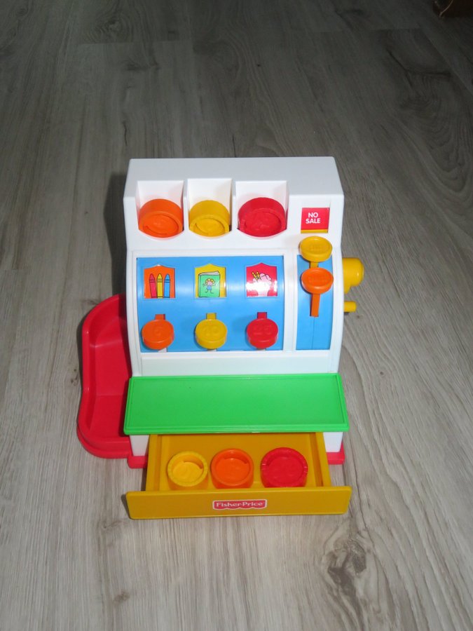 KASSAAPPARAT Fisher-Price RETRO 1984 populär klassisk leksak mycket fint skick