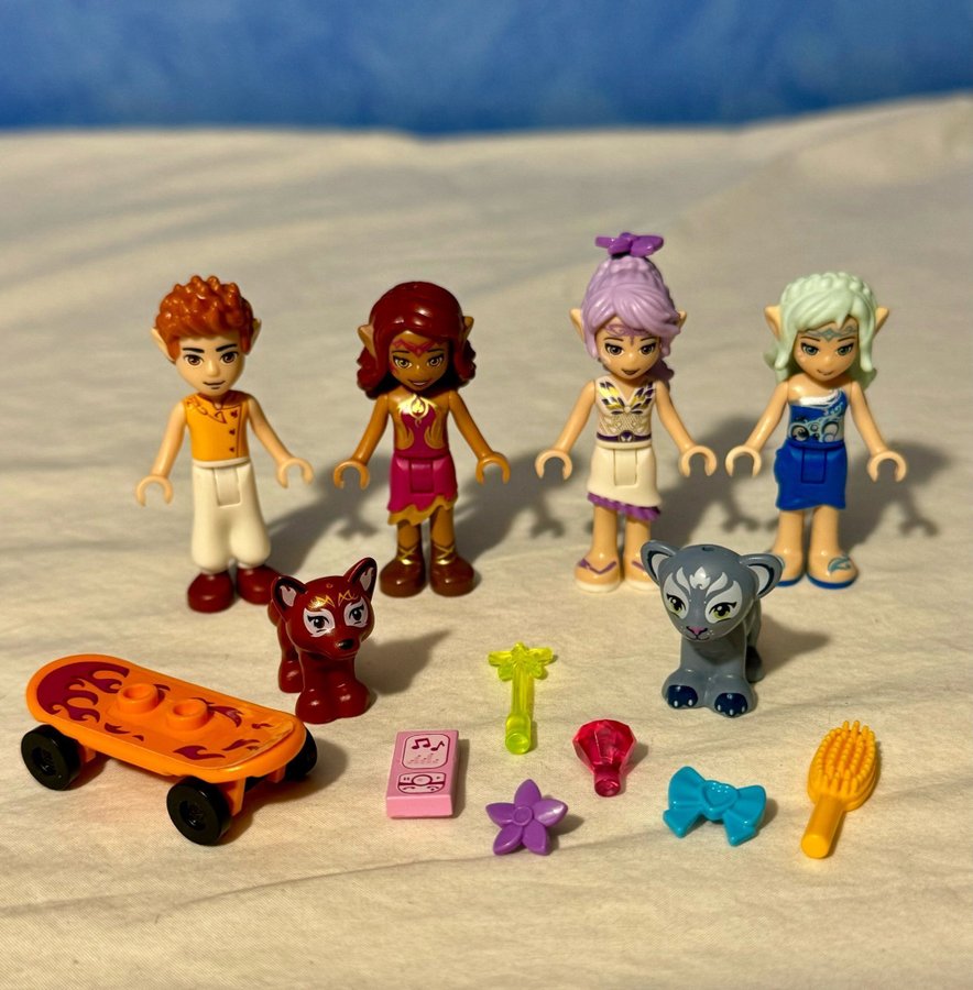 Lego Elves, Johnny, Azari, Aira, Naida, Flamy, Enki, tillbehör