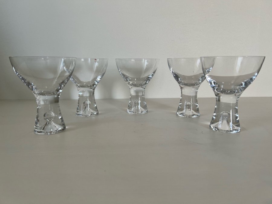 5 st Ittala Tapio champagnekupor/coktailglas med bubbla i foten Design Tapio Wir