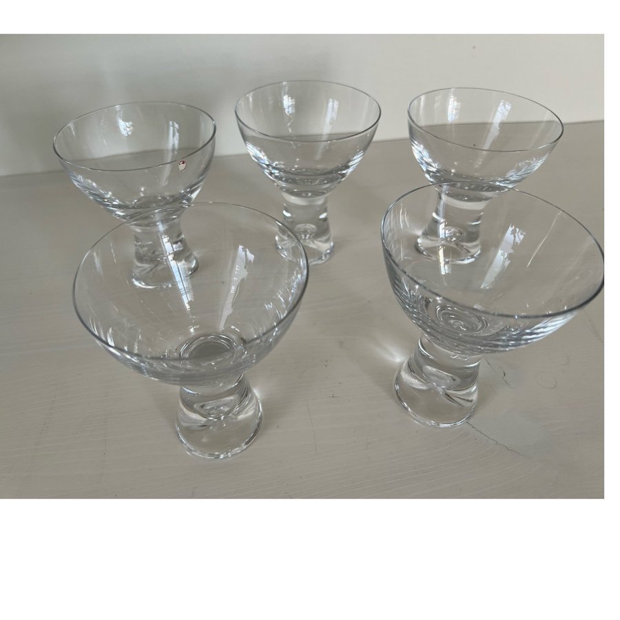 5 st Ittala Tapio champagnekupor/coktailglas med bubbla i foten Design Tapio Wir