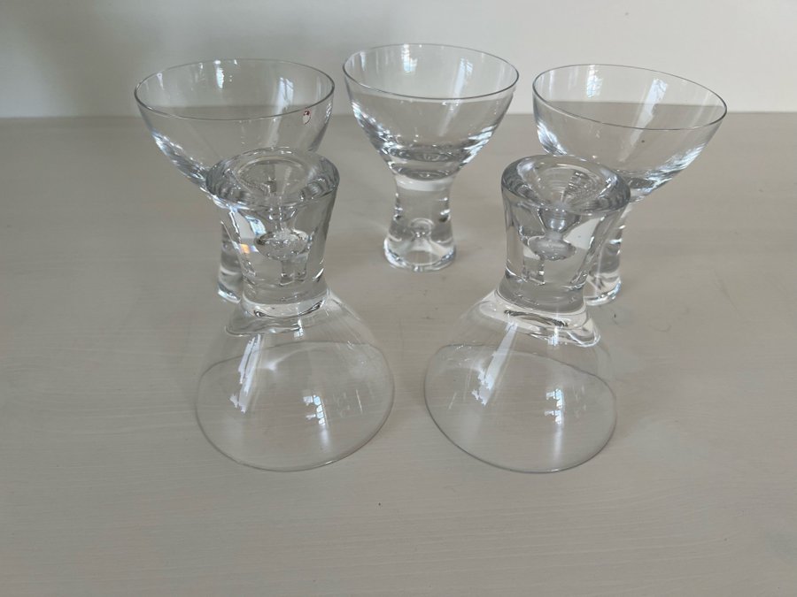 5 st Ittala Tapio champagnekupor/coktailglas med bubbla i foten Design Tapio Wir