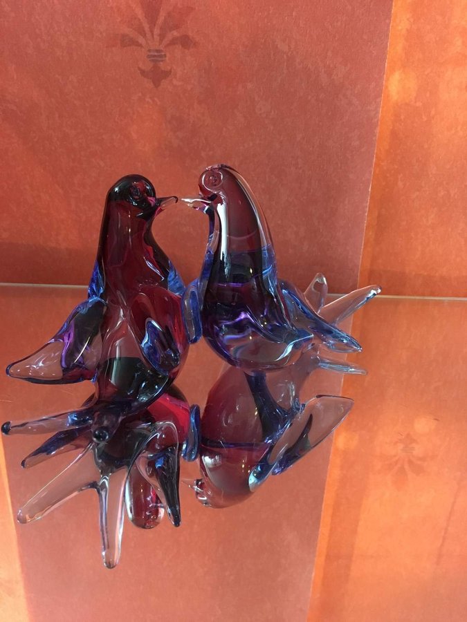 Murano  Italien glas dubell fågel lovly 