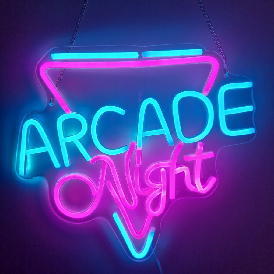 Arcade Night Neon Skylt!