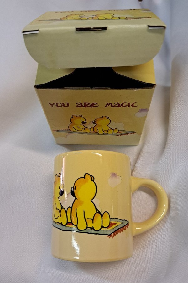 Vintage Viscub Gul Mugg med björnar Teddy Bears Ceramic Coffee Mug