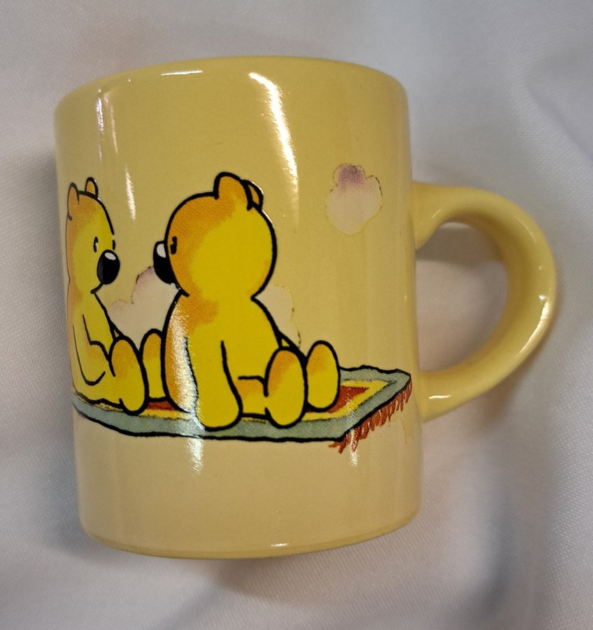 Vintage Viscub Gul Mugg med björnar Teddy Bears Ceramic Coffee Mug