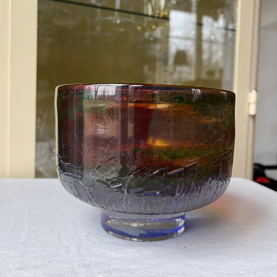 SKÅL * GLAS * KOSTA * ANN  GÖRAN WÄRFF * SIGNERAD * VINTAGE * "VULCAN"