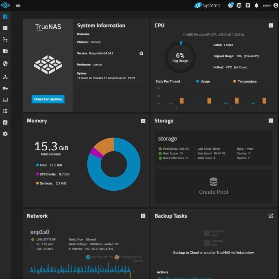 16TB TrueNAS Scale | 16GB RAM | NAS | Mediaserver | 4-disk | Windows/Mac | 1:-!!