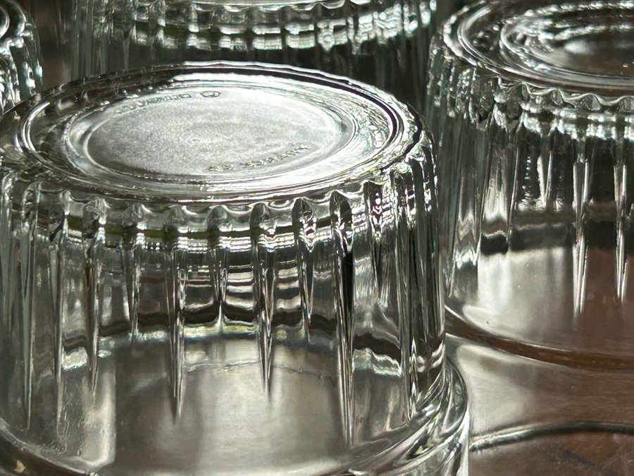 6 Stapelbara frukostglas Duralex France okrossbart Retro glas