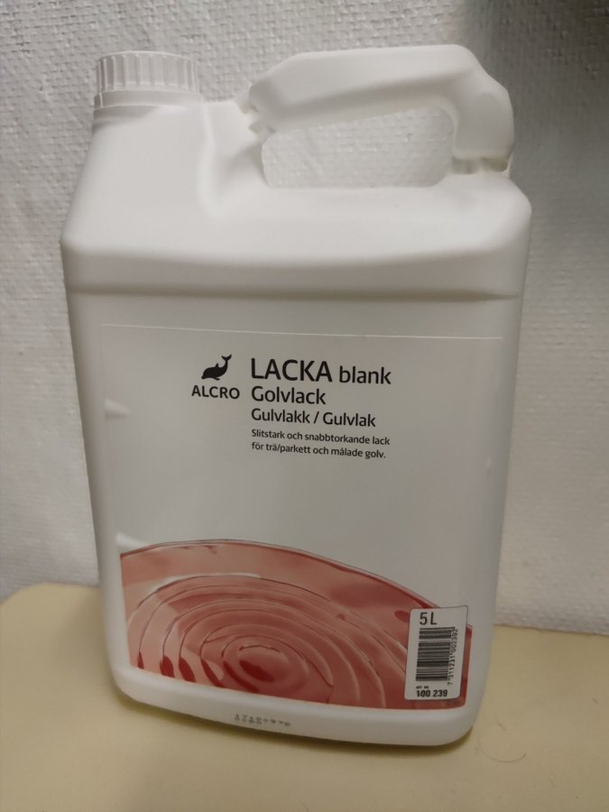 Alcro golvlack blank 5 liter oöppnad