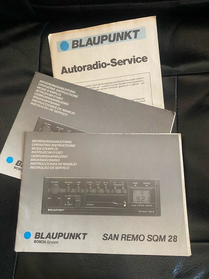 Blaupunkt San Remo sqm 28 instruktionsbok