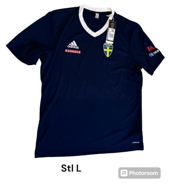 Svenska Landslaget Adidas blå t-shirt storlek L