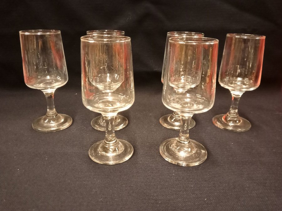 6 st Handblåsta Likörglas / Glas på Fot