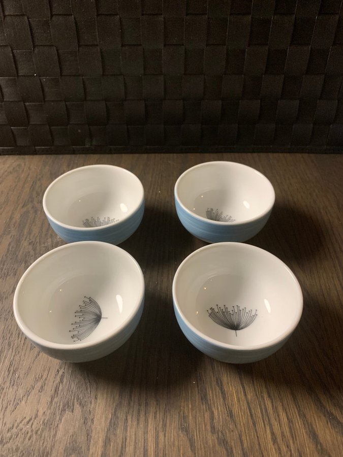 Portmeirion Sanderson Dandelion Clocks retro 4 skålar bowls små