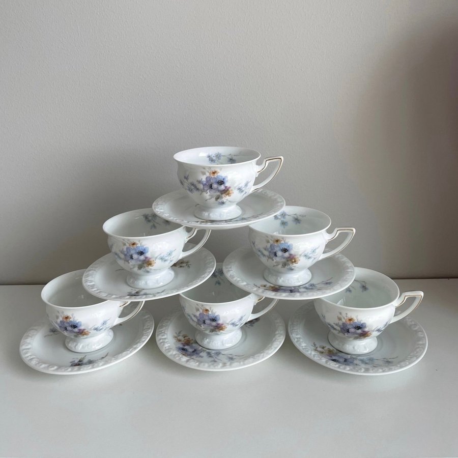 6 st kaffeKoppar  Fat - Maria Rosenthal