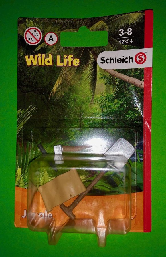 Nytt Schleich 42354 tillbehör Spade Karta Yxa Wild Life