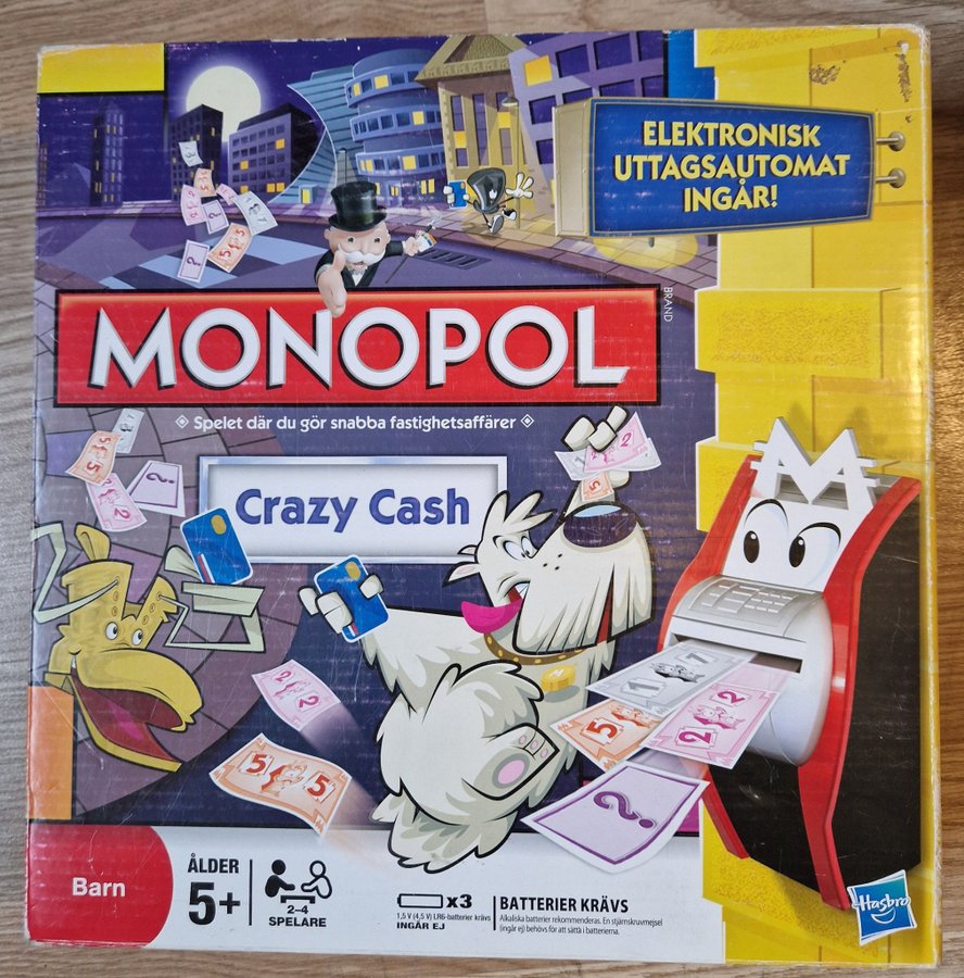 Monopol Crazy Cash Komplett Fungerar