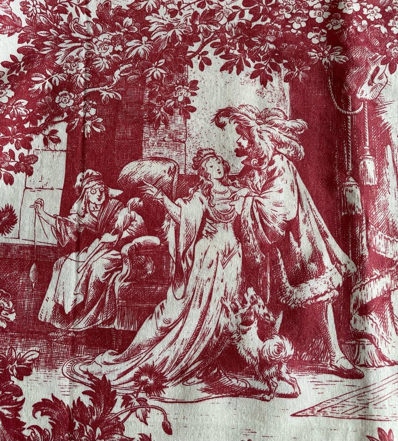 Tyg - Toile de Jouy ”Törnrosa” 140x54 cm