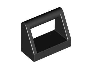 Black Tile Modified 1 x 2 with Bar Handle - LEGO - 2432