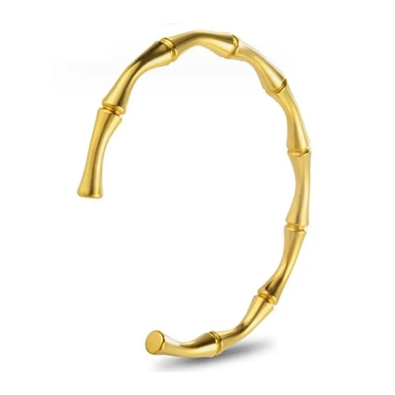 Guld armband 316L stål Justerbar pläterad nickelfri bangle stela trendi hållbar