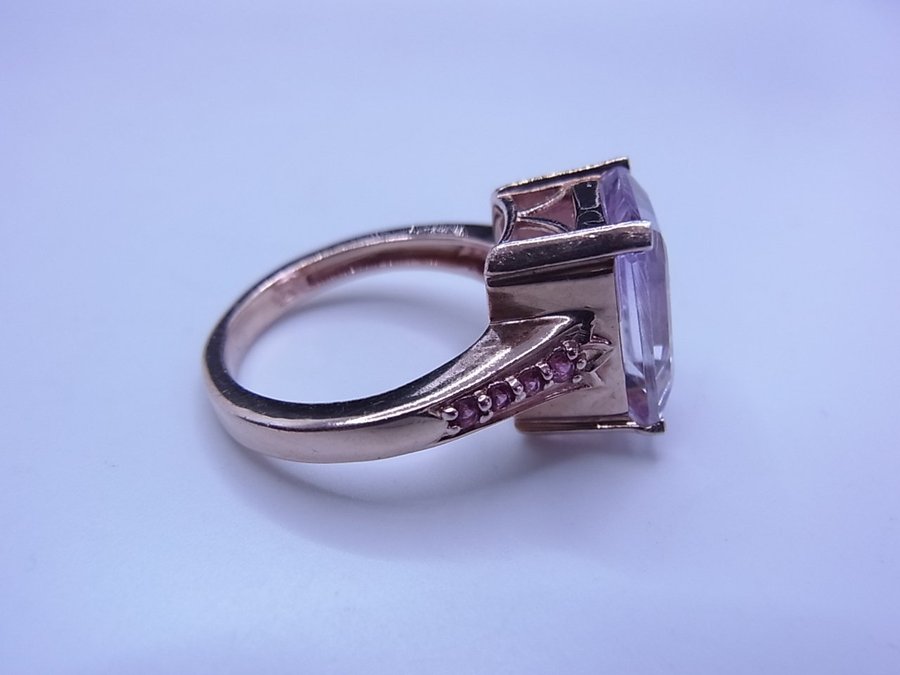 DESIGNER AMETYST RING 5 CT. SILVER 925, FÖRGULLAD / AMETHYST RING SILBER VERGOLD