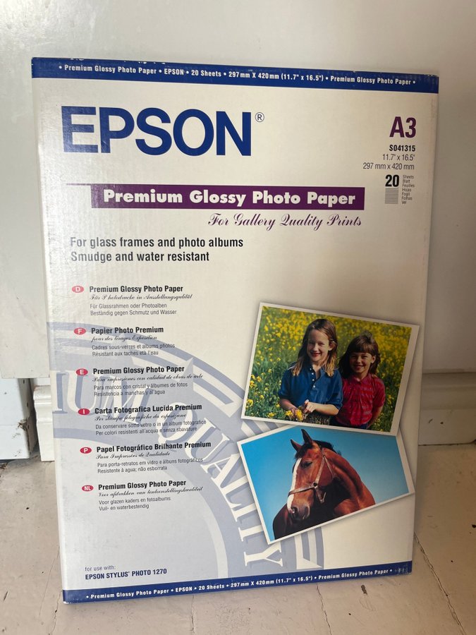 Epson Premium Glossy Photo Paper A3