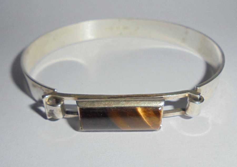 armband i silver med tigeröga Finsk vintage