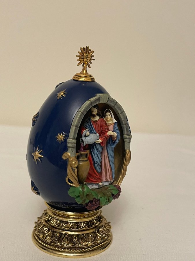 House of Faberge ägg Dekoration med Jesus och Maria