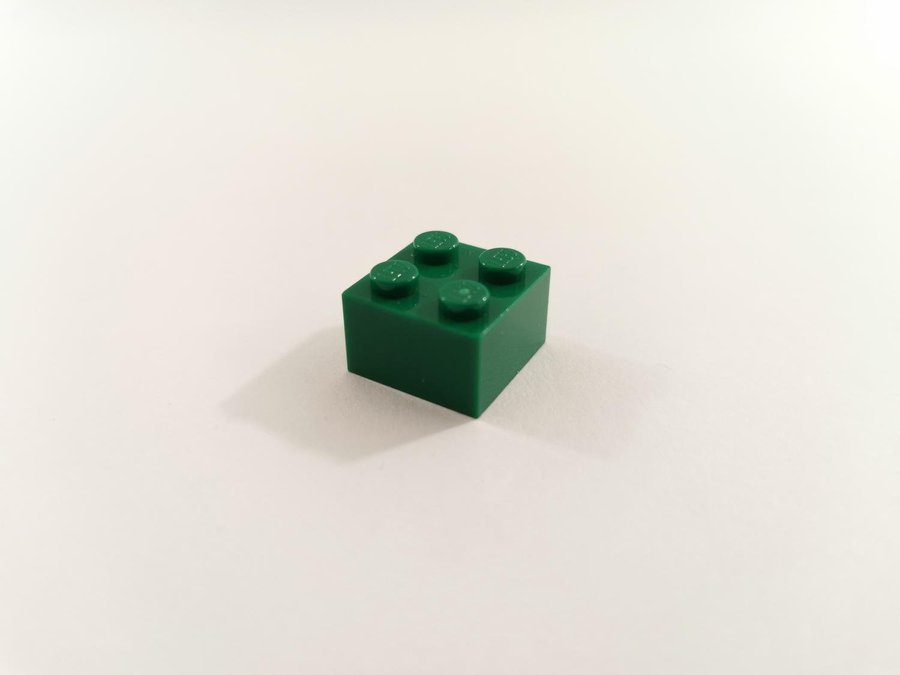 Lego - brick - bas - hög - 2x2 - part 3003 - grön