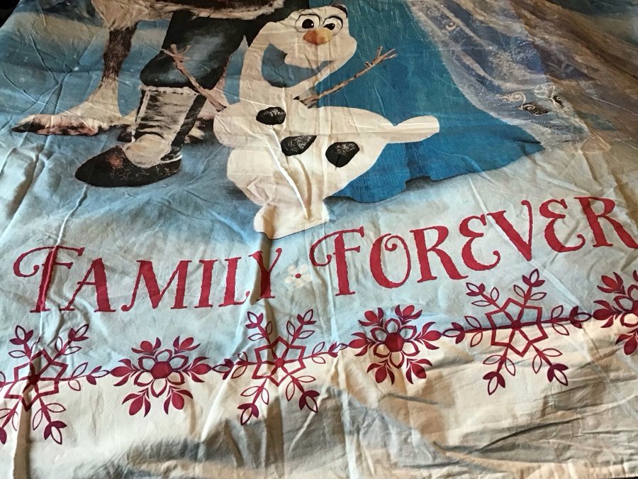 Påslakan, fullstort till enkeltäcke. Disney Frost ” Family forever”. Frozen