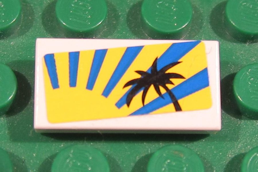 1 st LEGO Tile Platta 2 x 1 Palm sol