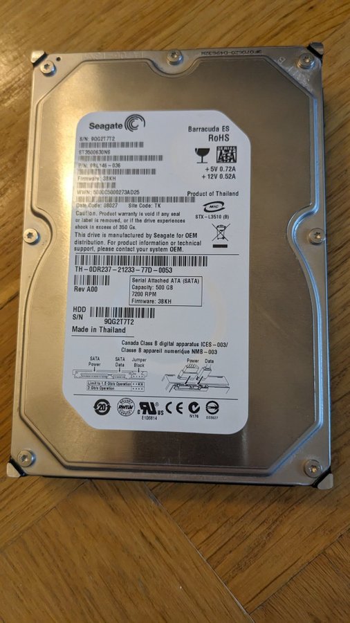 Seagate Barracuda ES 500 GB hårddisk