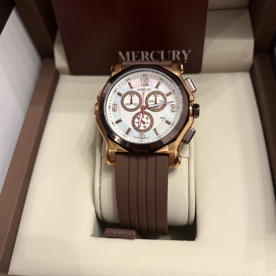 Helt ny, schweizisk gjord Mercury Chronograph-klocka.