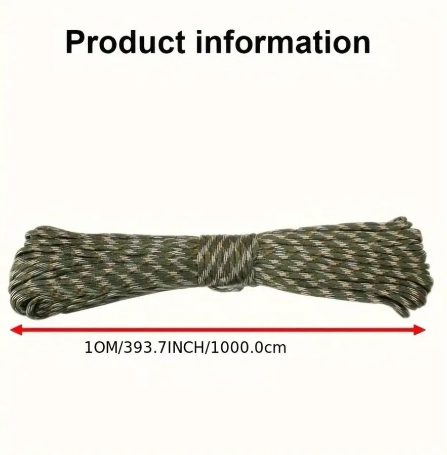 Paracord 10m Blått Rutmönster