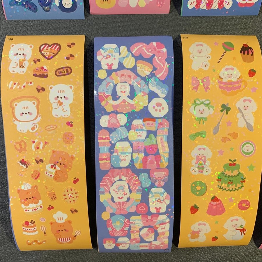 Klistermärken kawaii Sticker Set med 10st ark