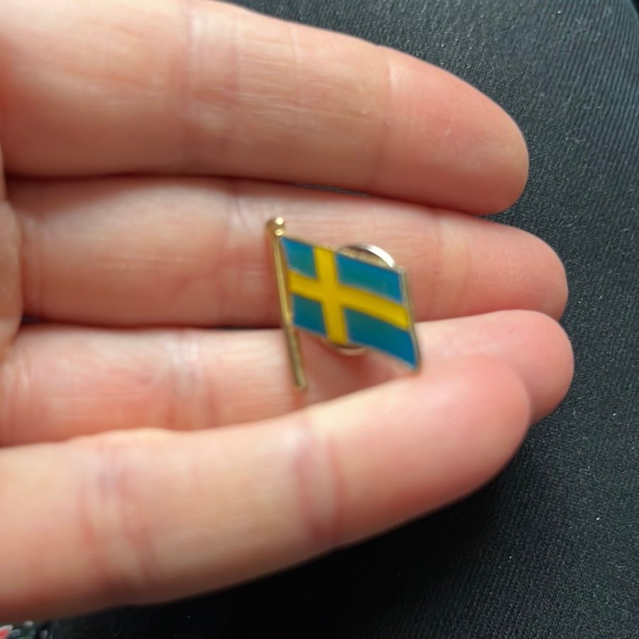 Retro svenska flaggan Smycke pin brosch