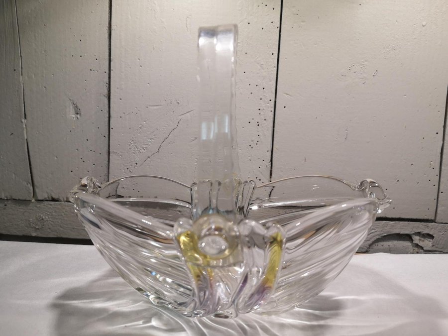 Vintage - Fin Glasskål med handtag i plast
