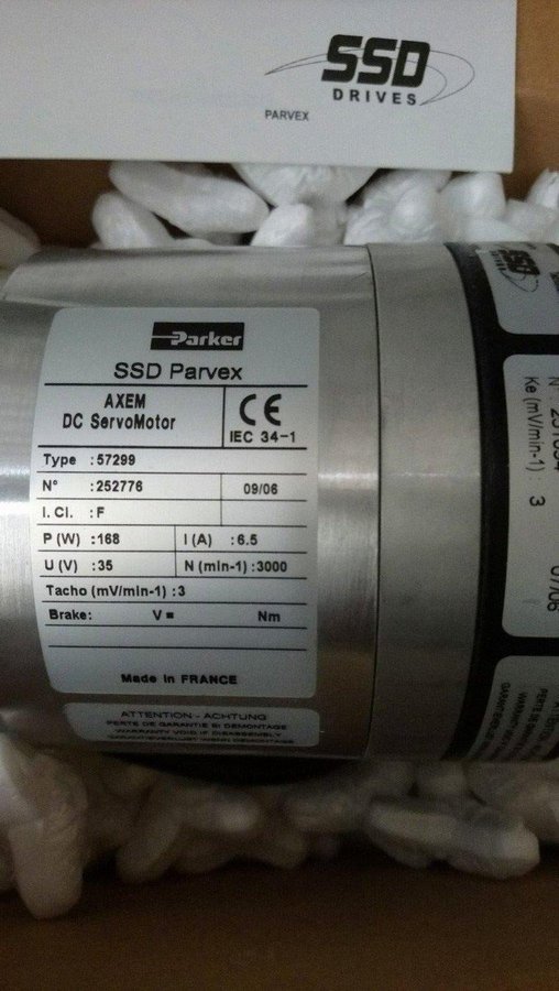 PARVEX SSD AXEM DC SERVOMOTOR TYPE 57299 (3 månader garanti)