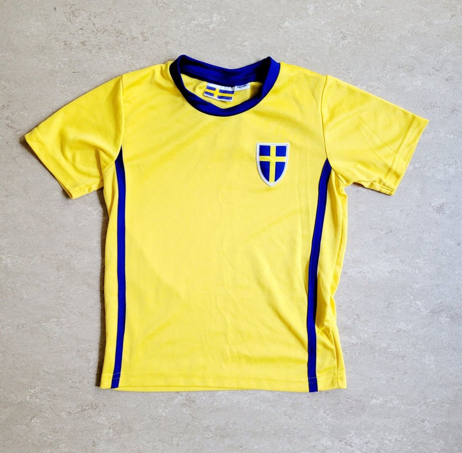 Sverige T-shirt till barn/tröja/blågul/sportkläder/fotboll